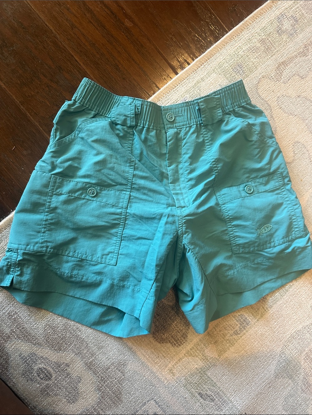 AFTCO Teal Utility Cargo Shorts